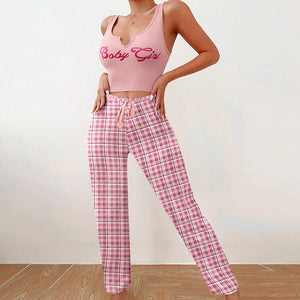 Spring & Summer Women’s Casual Pajama Set – 2-Piece Home Wear