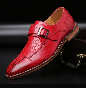 Spring Low-heel Belt Buckle Business Single Shoes for Men