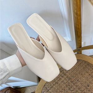 Gentle Wind Thick Heel Baotou Sandals & Slippers