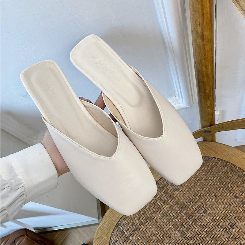 Gentle Wind Thick Heel Baotou Sandals & Slippers