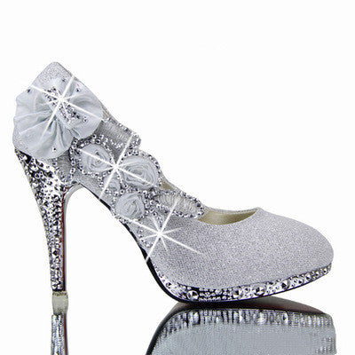 Elegant Red High Heel Wedding Shoes