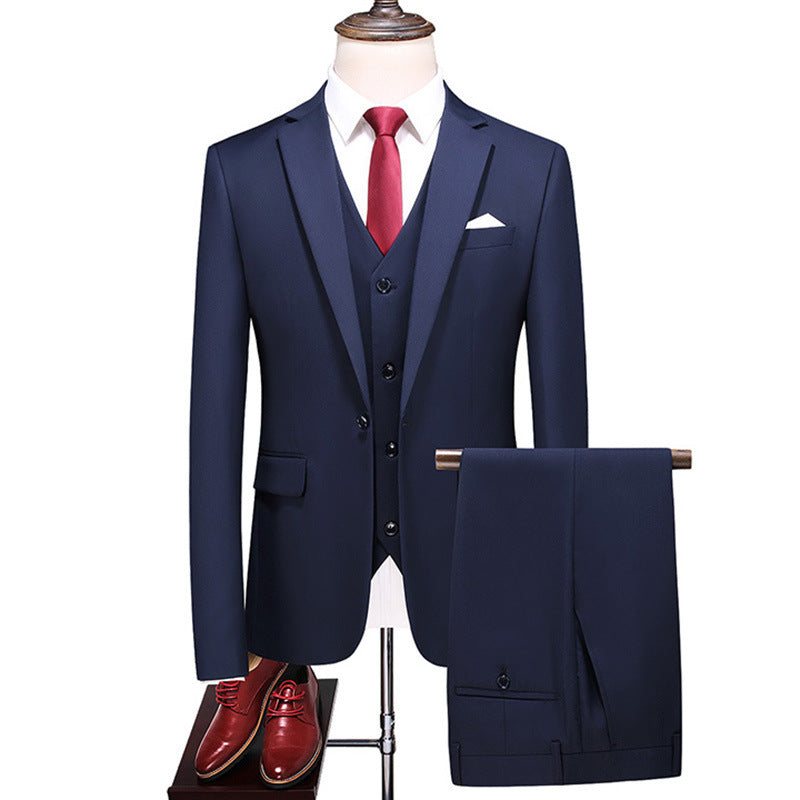 Menβs Three-Piece Suit β Korean Style Elegance