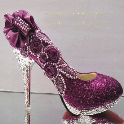 Elegant Red High Heel Wedding Shoes