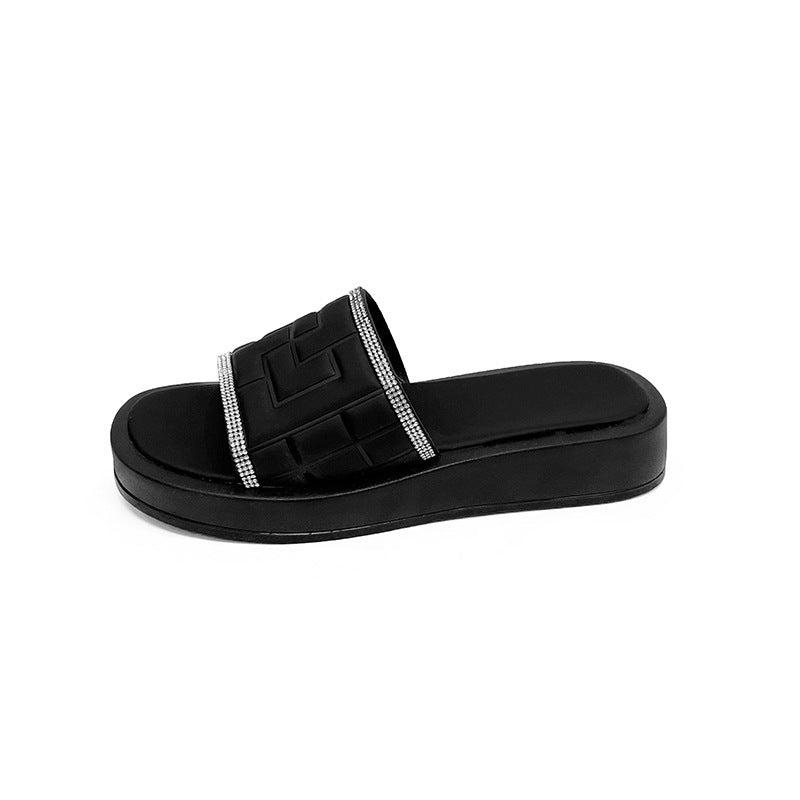 ✨ Rhinestones Slippers for Women – Summer Candy-Color Flat Heel Shoes