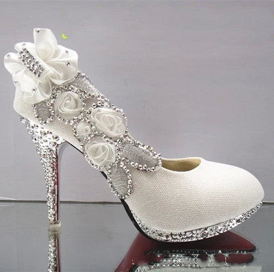 Elegant Red High Heel Wedding Shoes