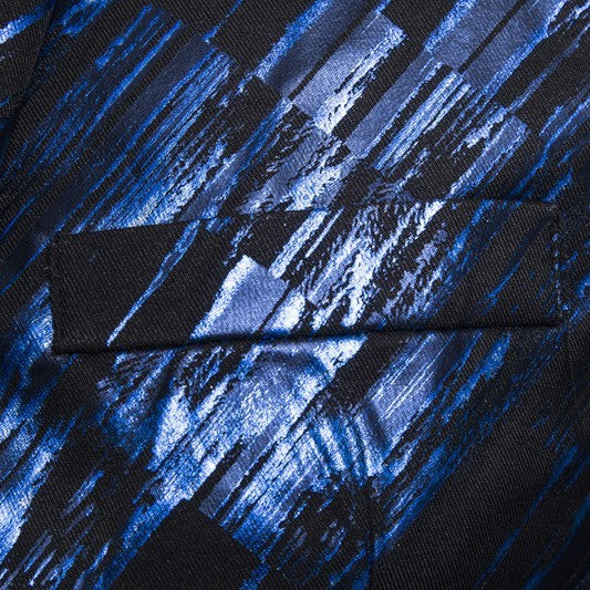 Fashion Print Single-Breasted Men's Suit (European Size)