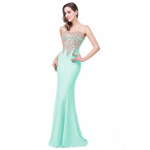 Bridesmaids Sexy Back Hollow Appliqué Fishtail Dress
