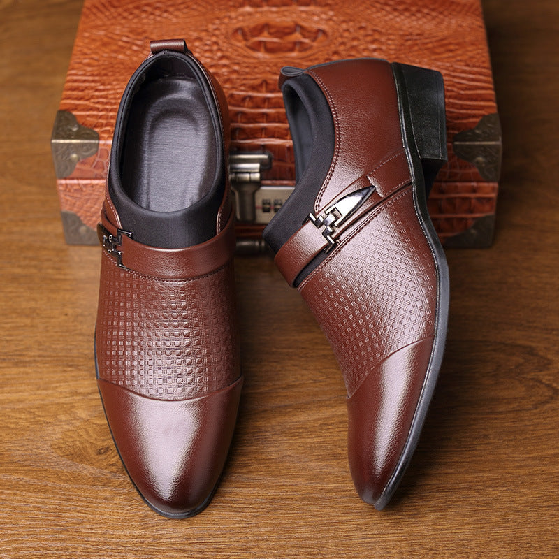 New Business Suits Men's Leather Shoes – Classic English Elegance