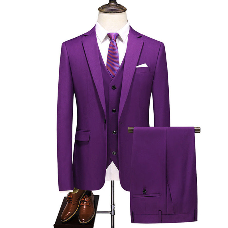 Menβs Three-Piece Suit β Korean Style Elegance