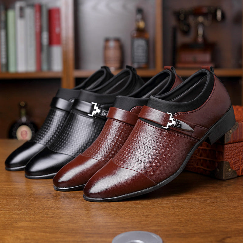 New Business Suits Men's Leather Shoes – Classic English Elegance