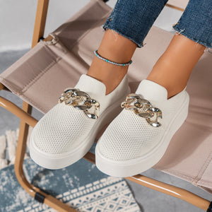 Chain Flats Shoes for Women – Breathable Mesh Perfection
