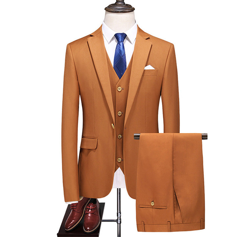 Menβs Three-Piece Suit β Korean Style Elegance