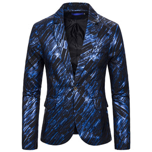 Fashion Print Single-Breasted Men's Suit (European Size)
