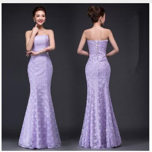 Long Dress Fuchsia and White Lace – Trailing Sexy Bridal Wedding Gown