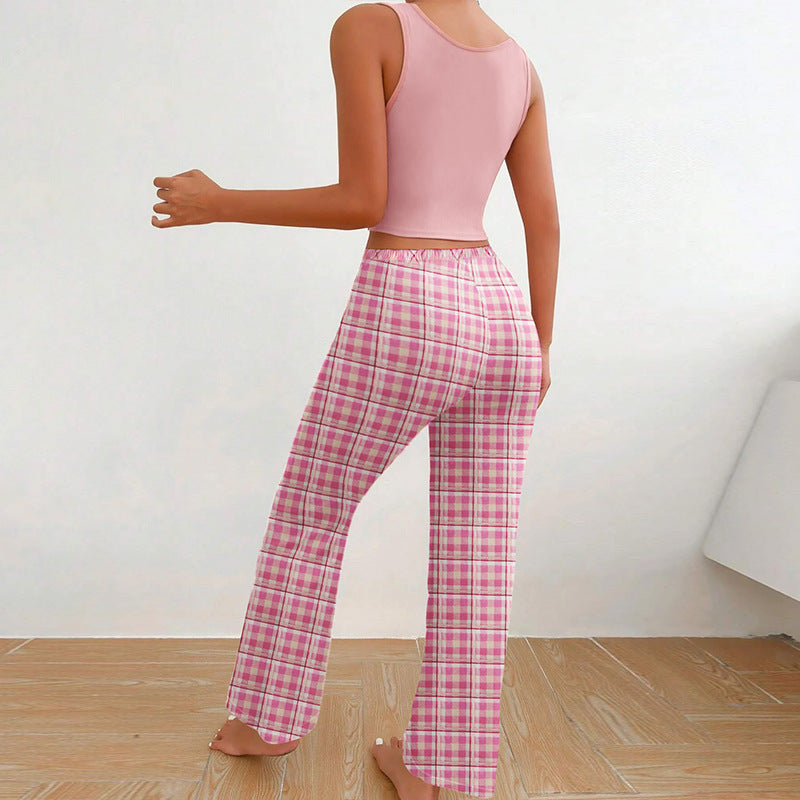 Spring & Summer Womenβs Casual Pajama Set β 2-Piece Home Wear