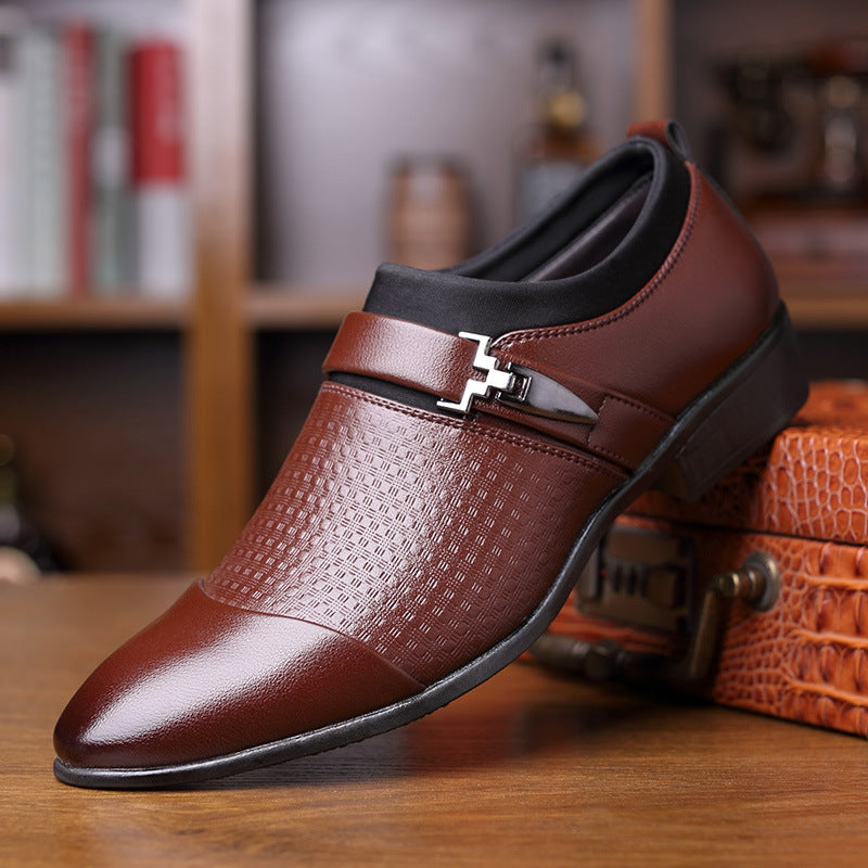 New Business Suits Men's Leather Shoes – Classic English Elegance