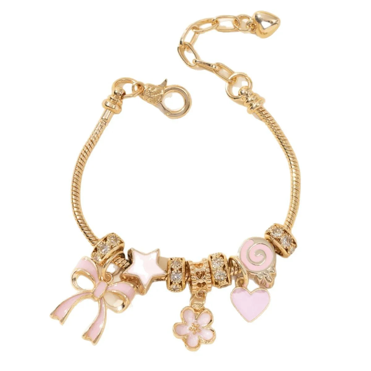 π Elegant Gold Butterfly & Heart Beads Bracelet β Adjustable & Sparkling