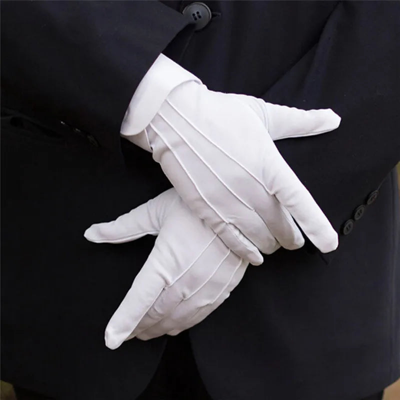 Elegant White Dress Gloves - Perfect for Honor Guard, Parades, and Special Occasions