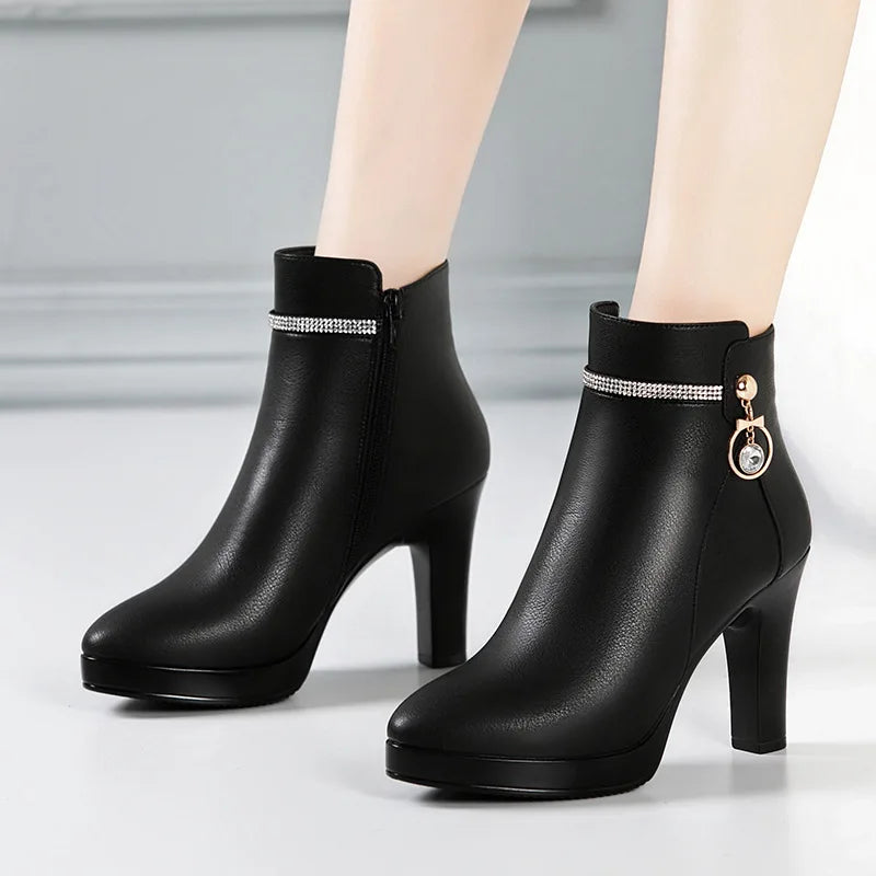 Soft Microfiber Ankle Super High Heel Boots
