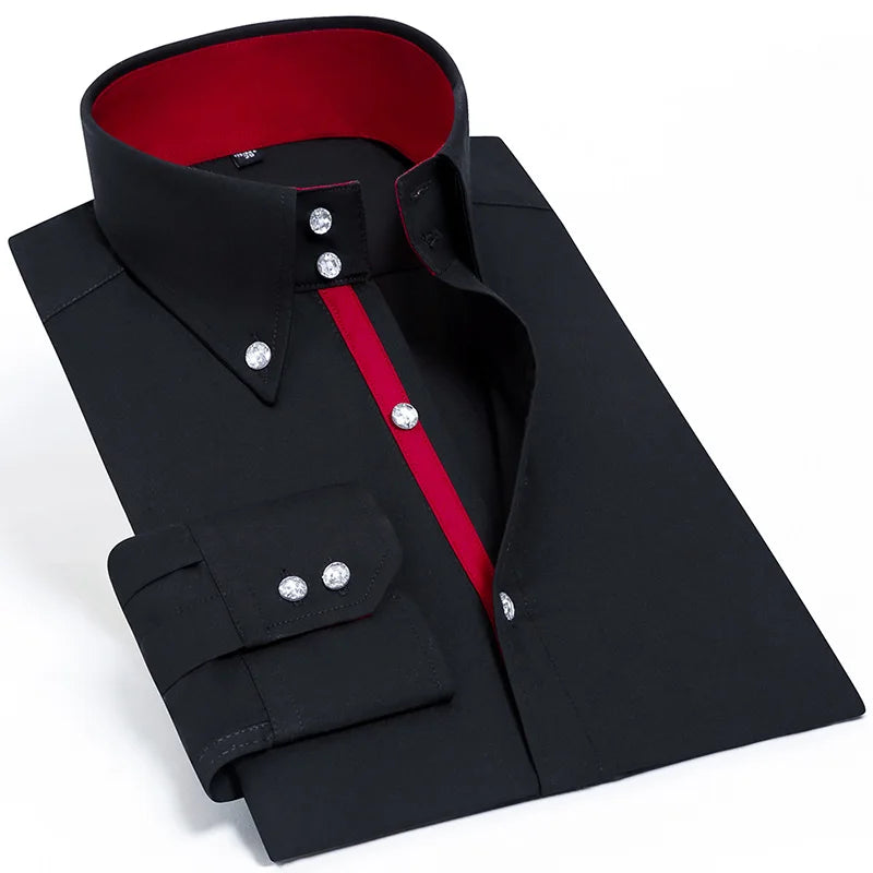 Luxury Silk Cotton Men's Dress Shirt – Slim Fit, Hand-Sewn Elegance