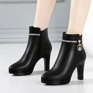Soft Microfiber Ankle Super High Heel Boots