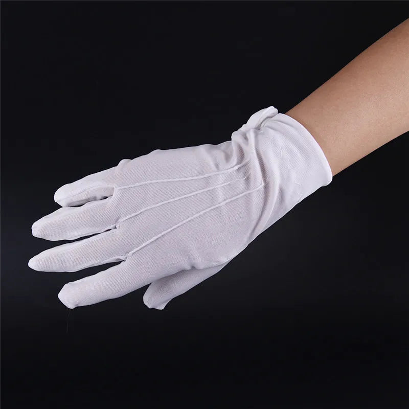 Elegant White Dress Gloves - Perfect for Honor Guard, Parades, and Special Occasions