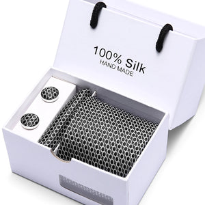 Brand 100% Silk Ties – Extra Long Navy Blue Paisley Necktie Set