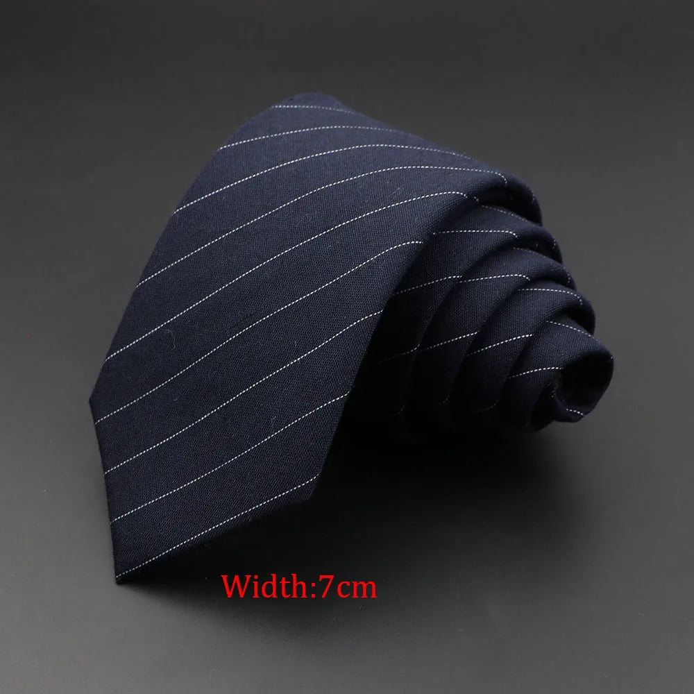 Menβs 6cm Classic Cotton Skinny Tie β Grey Plaid & Striped Design