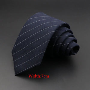Men’s 6cm Classic Cotton Skinny Tie – Grey Plaid & Striped Design