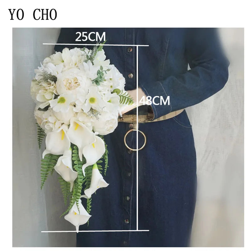 Wedding Bouquet – Silk Roses White Wedding Flowers Bridal Bouquet