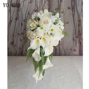 Wedding Bouquet – Silk Roses White Wedding Flowers Bridal Bouquet
