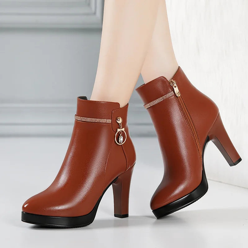 Soft Microfiber Ankle Super High Heel Boots