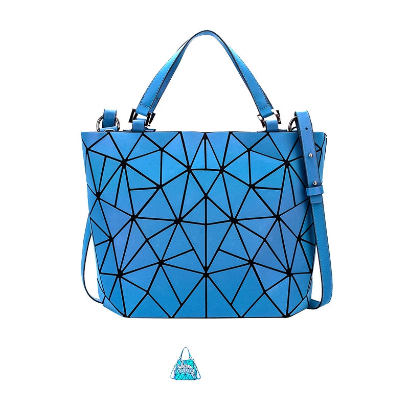 Luminous Reflective Geometric Tote β A Bag That Shines as Bright as You!