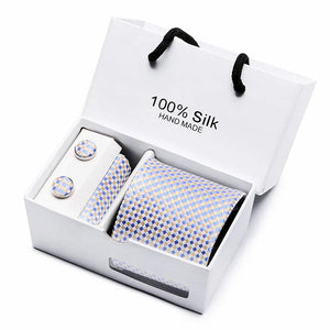 Brand 100% Silk Ties – Extra Long Navy Blue Paisley Necktie Set