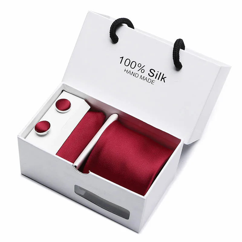Brand 100% Silk Ties – Extra Long Navy Blue Paisley Necktie Set