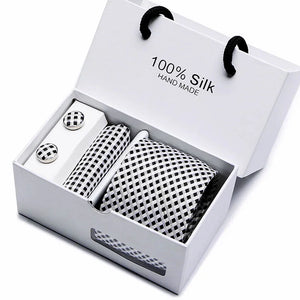 Brand 100% Silk Ties – Extra Long Navy Blue Paisley Necktie Set