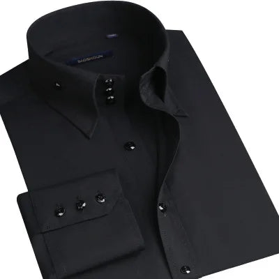 Luxury Silk Cotton Men's Dress Shirt – Slim Fit, Hand-Sewn Elegance