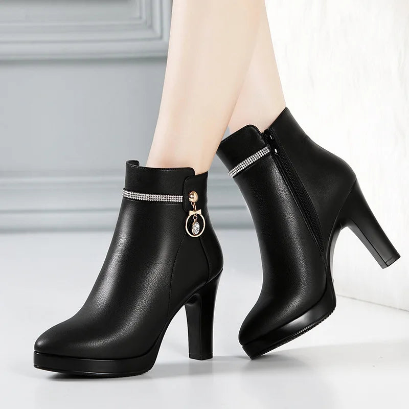 Soft Microfiber Ankle Super High Heel Boots