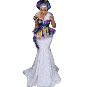 Women's Printed Batik Long Evening Dress