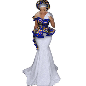 Women's Printed Batik Long Evening Dress