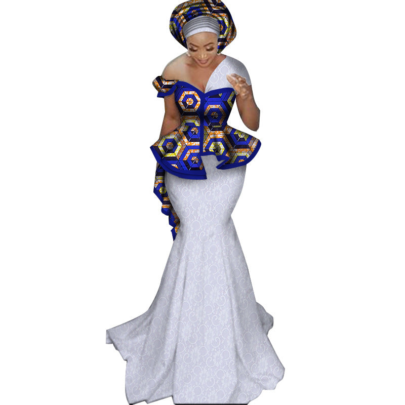 Women's Printed Batik Long Evening Dress