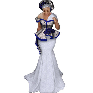 Women's Printed Batik Long Evening Dress