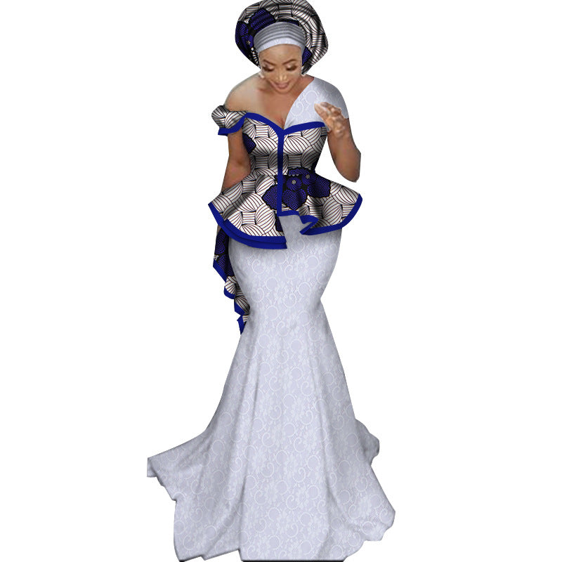 Women's Printed Batik Long Evening Dress