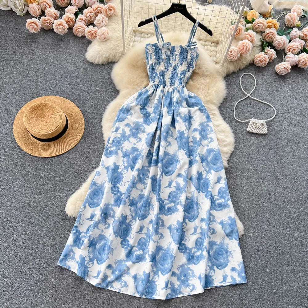πΉSummer Rose Flower Print Romantic Retro Dress πΉ