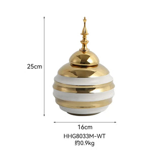 Gold Ceramic Ginger Jar – A Touch of Vintage Elegance