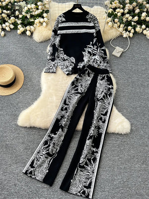 SINGREINY Jacquard Knitting Two-Piece Set – Stay Stylish and Cozy this Fall & Winter!