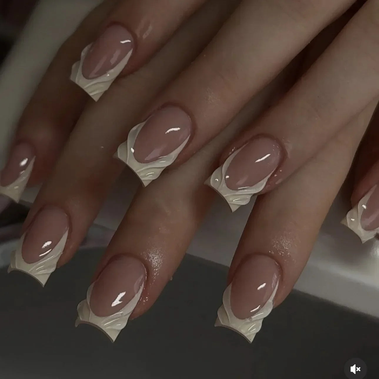 π€ 24pcs Short Almond Press-On Nails β Black Bowknot & White Pearl French Tips