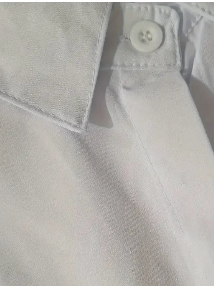 Women's Street Collar Long-Sleeved Shirt β Colorful Tassel Print