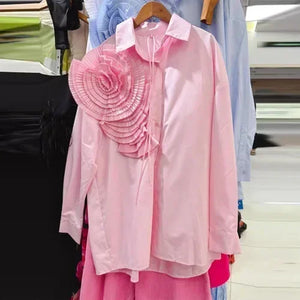 OCEANLOVE 3D Floral Blouse β Elegance in Every Petal πΈ