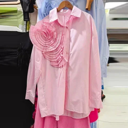 OCEANLOVE 3D Floral Blouse β Elegance in Every Petal πΈ